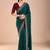 Teal ethnic motifs embroidered beads and stones saree
