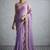 Lavender women sequinned  chiffon saree