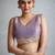 Lavender women sequinned  chiffon saree