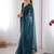 Teal embroidered embellished saree