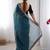 Teal embroidered embellished saree