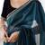 Teal embroidered embellished saree