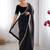 Black embroidered net saree