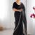 Black embroidered net saree