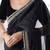 Black embroidered net saree