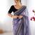 Lavender embroidered embellished saree