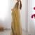 Brown solid embroidered net saree