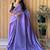 Lavender mirror work  cotton saree