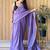 Lavender mirror work  cotton saree