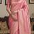 Pink woven design zari silk blend handloom banarasi saree