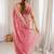 Pink embellished sequinned satin designer saree