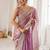 Lavender embellished sequinned satin designer saree