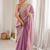 Lavender embellished sequinned satin designer saree