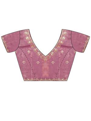Lavender embellished sequinned satin designer saree 5