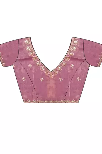 Lavender embellished sequinned satin designer saree