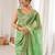 Lime embellished sequinned satin designer saree