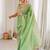 Lime embellished sequinned satin designer saree