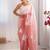 Peach embellished embroidered tissue designer saree