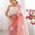 Peach embellished embroidered tissue designer saree