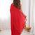 Red ethnic motifs embroidered silk blend heavy work saree