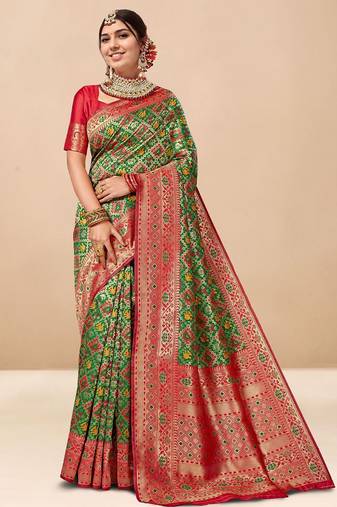 Green woven design zari art silk kanjeevaram saree