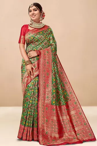 Green woven design zari art silk kanjeevaram saree