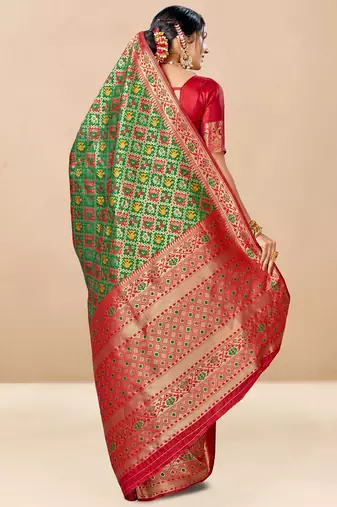 Green woven design zari art silk kanjeevaram saree