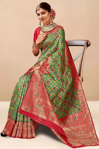 Green woven design zari art silk kanjeevaram saree