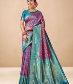 Pink woven design art silk designer kanjeevaram saree