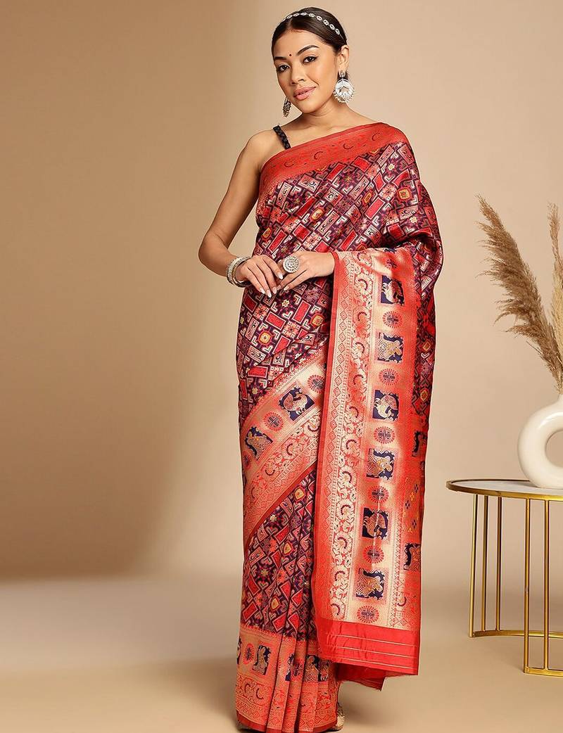Blue ethnic woven design zari art silk kanjeevaram saree