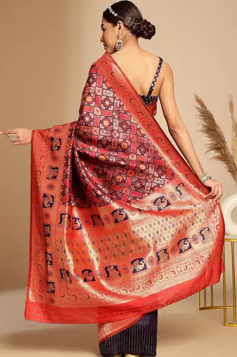 Blue ethnic woven design zari art silk kanjeevaram saree