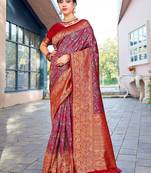 Red red woven design zari kanjeevaram saree