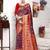 Red red & purple ethnic motifs woven design zari art silk kanjeevaram saree