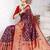 Red red & purple ethnic motifs woven design zari art silk kanjeevaram saree