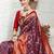 Red red & purple ethnic motifs woven design zari art silk kanjeevaram saree