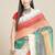 White white & red striped saree