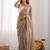 Bronze embroidered satin saree