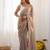 Bronze embroidered satin saree