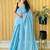 Blue embellished  cotton khadi saree