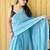 Blue embellished  cotton khadi saree