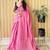 Pink solid sequinned  cotton saree