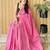 Pink solid sequinned  cotton saree