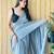 Grey embellished  cotton saree