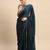 Teal sequinned  georgette saree