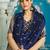 Navy blue ethnic motifs zari silk blend banarasi saree