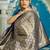 Navy blue ethnic motifs zari silk blend banarasi saree