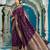 Purple ethnic motifs zari silk blend banarasi saree