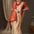 Off white off white & red woven design zari  georgette kanjeevaram saree