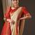 Off white off white & red woven design zari  georgette kanjeevaram saree