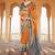 Mustard mustard & grey ethnic woven design zari patola saree